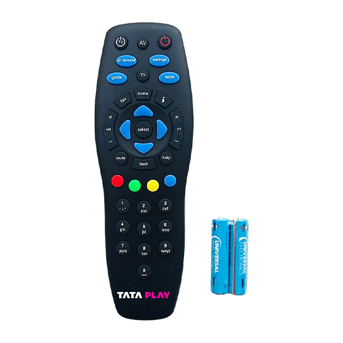 Tata Play Tata Play (Tata Sky) Original Remote for SD & HD Set Top Box - 2 AA Batteries Included
